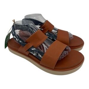 Sanuk Cosmic Sutra Sandals Womens Sz 11 Adobe Brown LX Print Sling Back NWT